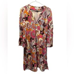 Jude Connally Paisley Print Multicolored Dress Size Small